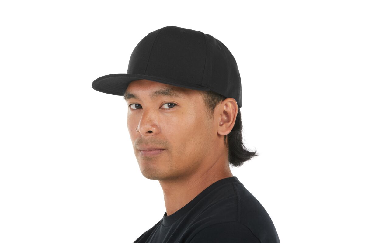 recycled-poly-classic-6-panel-hat-y5 WebPDP-HAT001002_Recycled_Poly_Classic_6Panel_Hat_Black_Studio_Harper_Studios_0723_Side_3__HAT001002OS.jpg