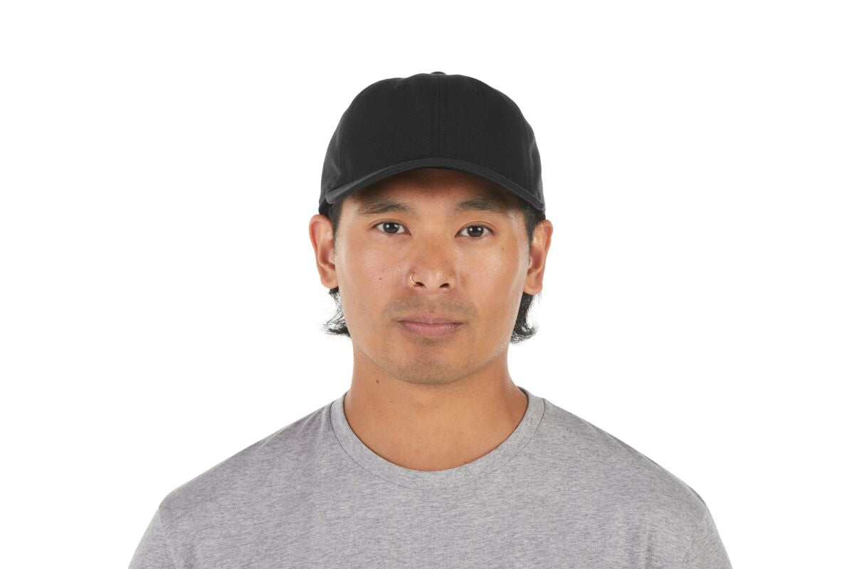 recycled-poly-dad-hat-q8 WebPDP-HAT004002_Recycled_Poly_Dad_Hat_Black_Studio_Harper_Studios_0723_Front__HAT004002OS.jpg